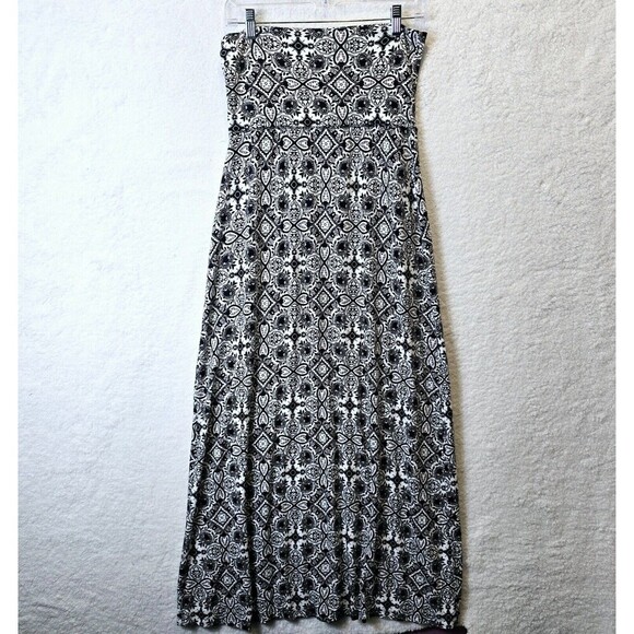 Dresses & Skirts - Womens Maxi Skirt High Waist Medium Geometric Elastic Waist Knit Stretch Boho